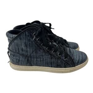 Splendid high top leather lace up casual comfort sneakers zipper back size 9